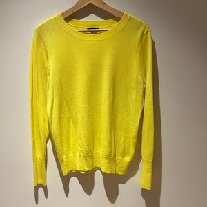 Vibrant Yellow Merino Wool Halogen Women's Crew Neck Sweater